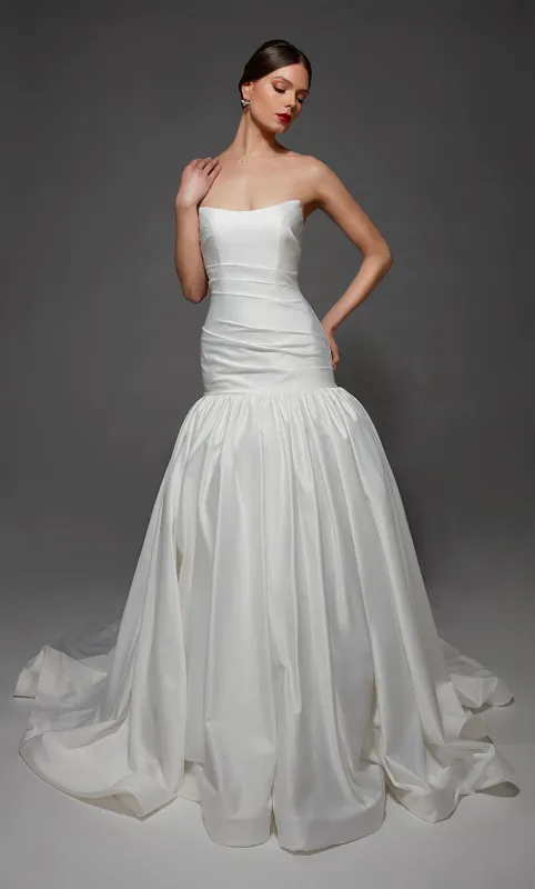 ALYCE Paris 7181 Bridal Straight Across Neckline Embellished Ballgown Dress made by Alyce Paris