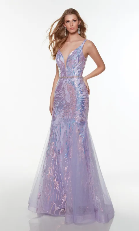 Formal Dress: 61241. Long, Plunging Neckline, Fit N Flare sold by Alyce Paris