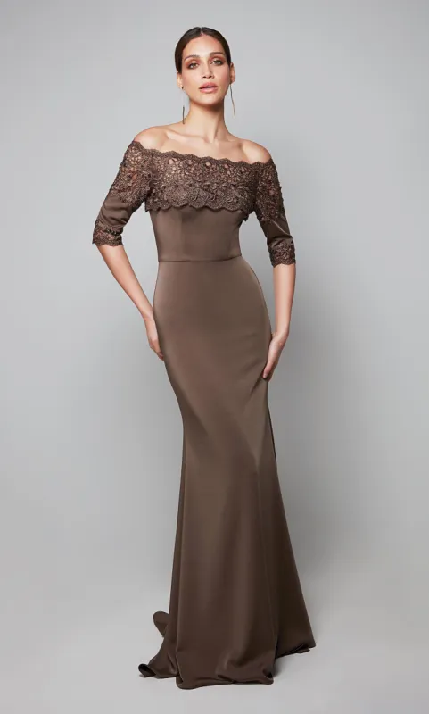 Formal Dress: 27617. Long, Off The Shoulder, Straight sold by Alyce Paris