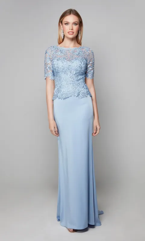 Formal Dress: 27605. Long, Illusion Neckline, Straight sold by Alyce Paris