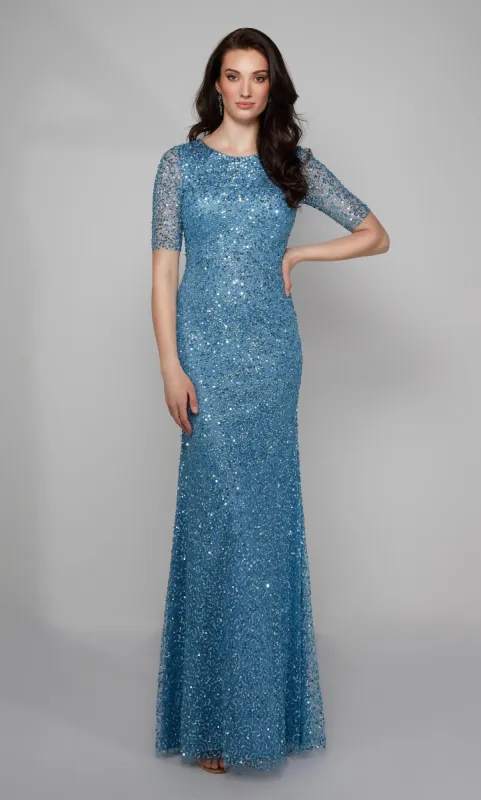 Formal Dress: 27600. Long, Scoop Neck, Fit N Flare, Illusion Back sold by Alyce Paris