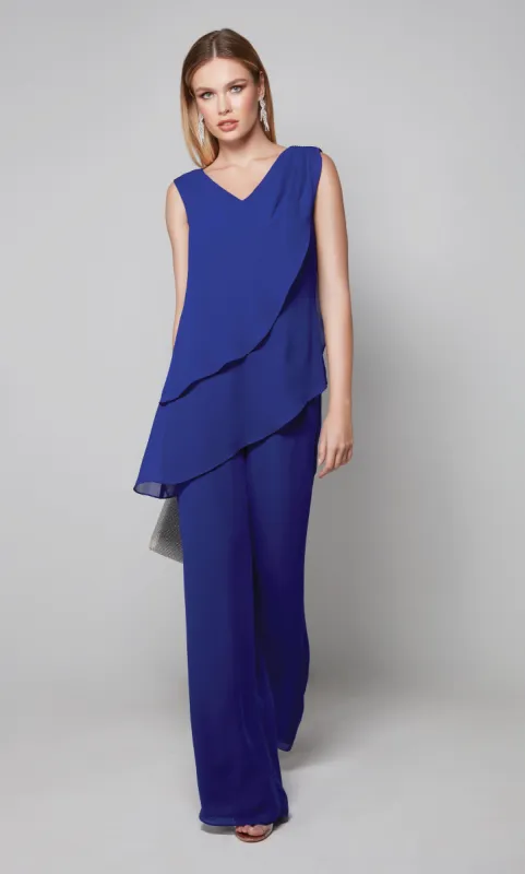 Formal Dress: 27594. Long, V-neck, Jumpsuit, V Shaped Back sold by Alyce Paris