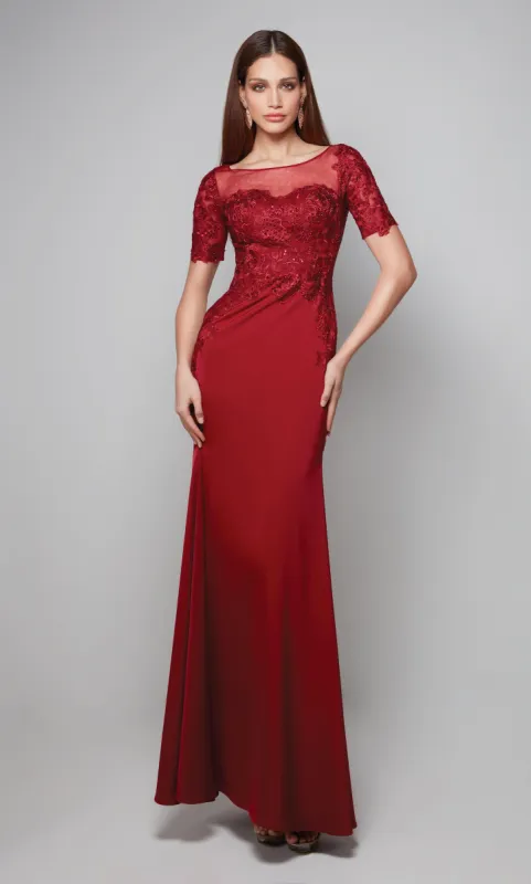 Formal Dress: 27572. Long, Illusion Neckline, Fit N Flare sold by Alyce Paris
