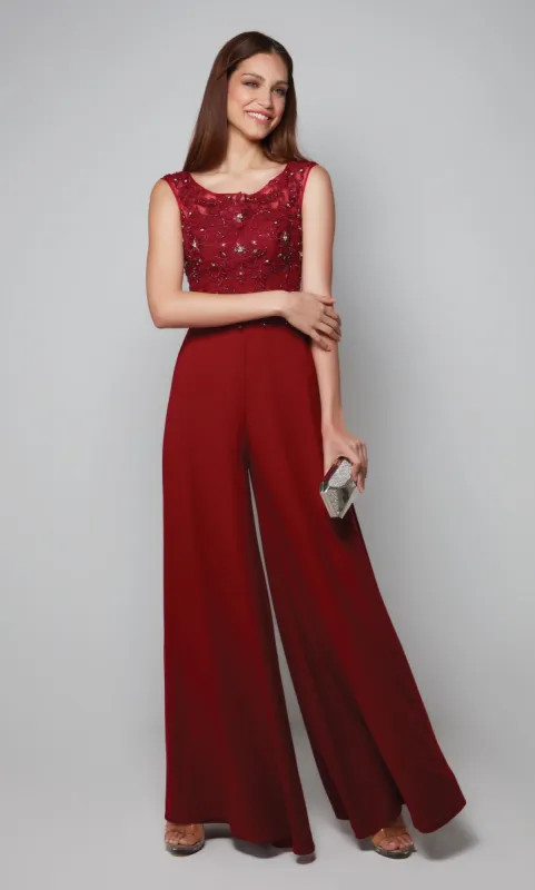 Formal Dress: 27567. Long, Scoop Neck, Jumpsuit, Keyhole Back sold by Alyce Paris