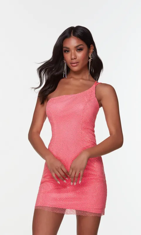 Formal Dress: 4588. Short, One Shoulder, Straight, Strappy Back sold by Alyce Paris