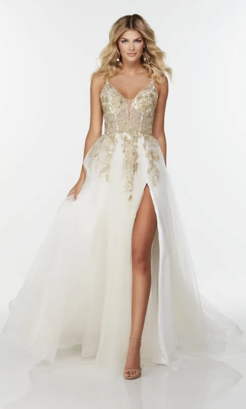 Formal Dress: 61227. Long Pretty Dresses, Plunging Neckline, Flowy sold by Alyce Paris