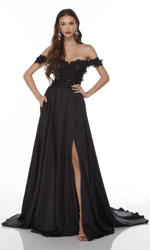 Formal Dress: 61218. Long Flowy Dress, Off The Shoulder, Flowy sold by Alyce Paris