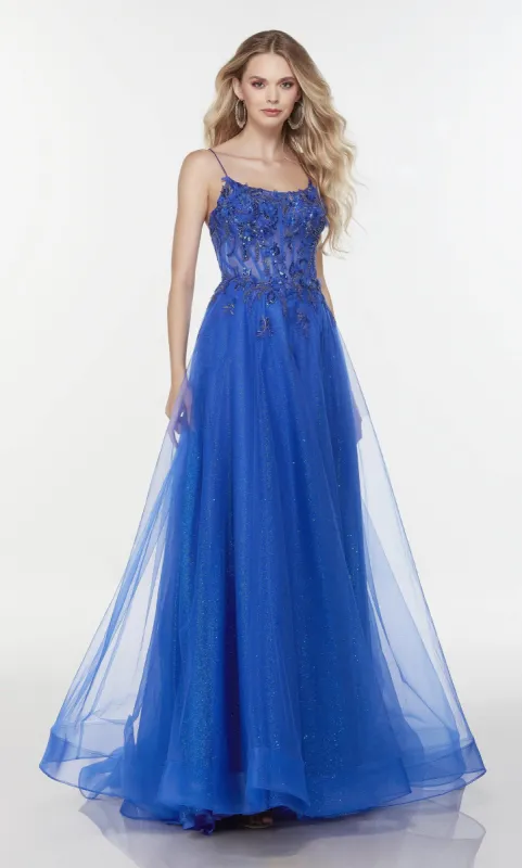Formal Dress: 61192. Long Glitter Dress, Scoop Neck, Ballgown sold by Alyce Paris