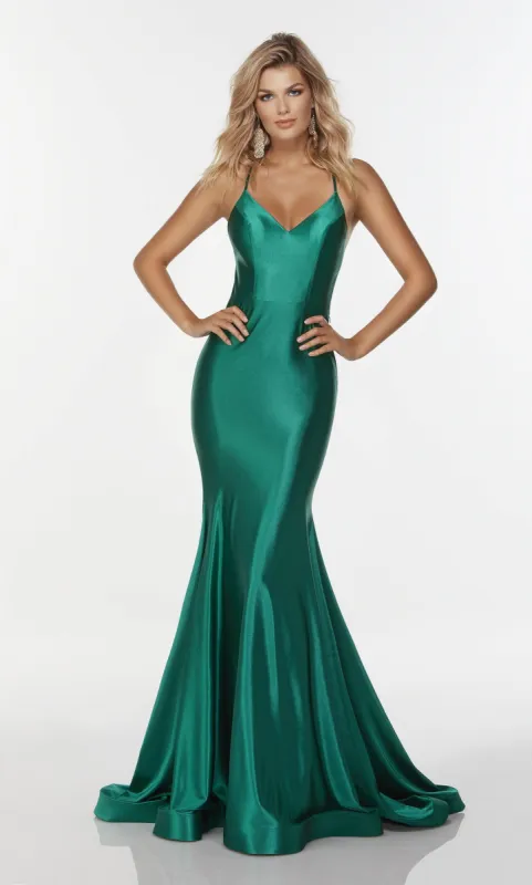 Formal Dress: 61174. Long V Neck Dress, V-neck, Fit N Flare sold by Alyce Paris