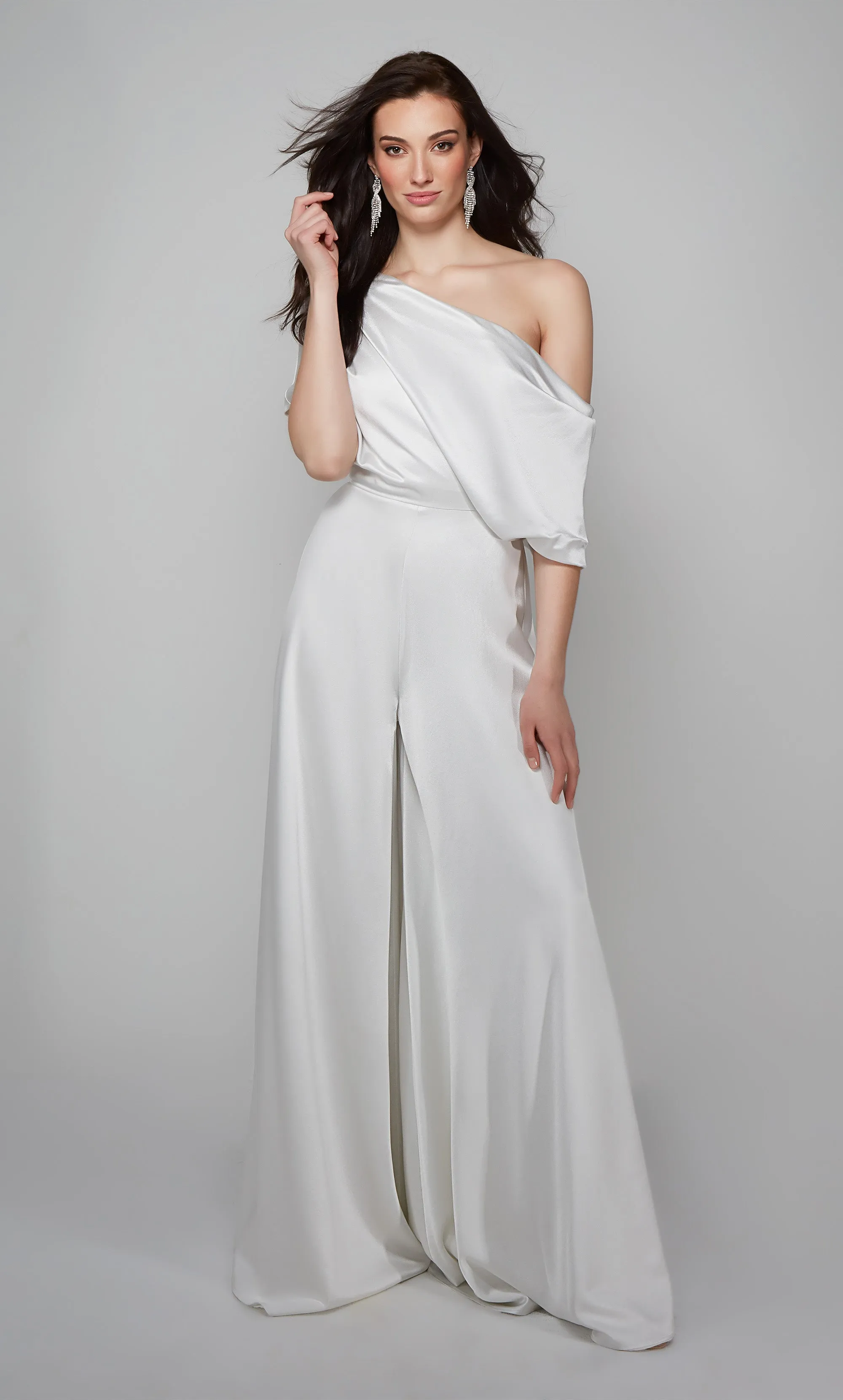 ALYCE Paris 70019 Bridal One Shoulder Neckline Ruched/draped Jumpsuit Dress sold by Alyce Paris product image thumbnail 3