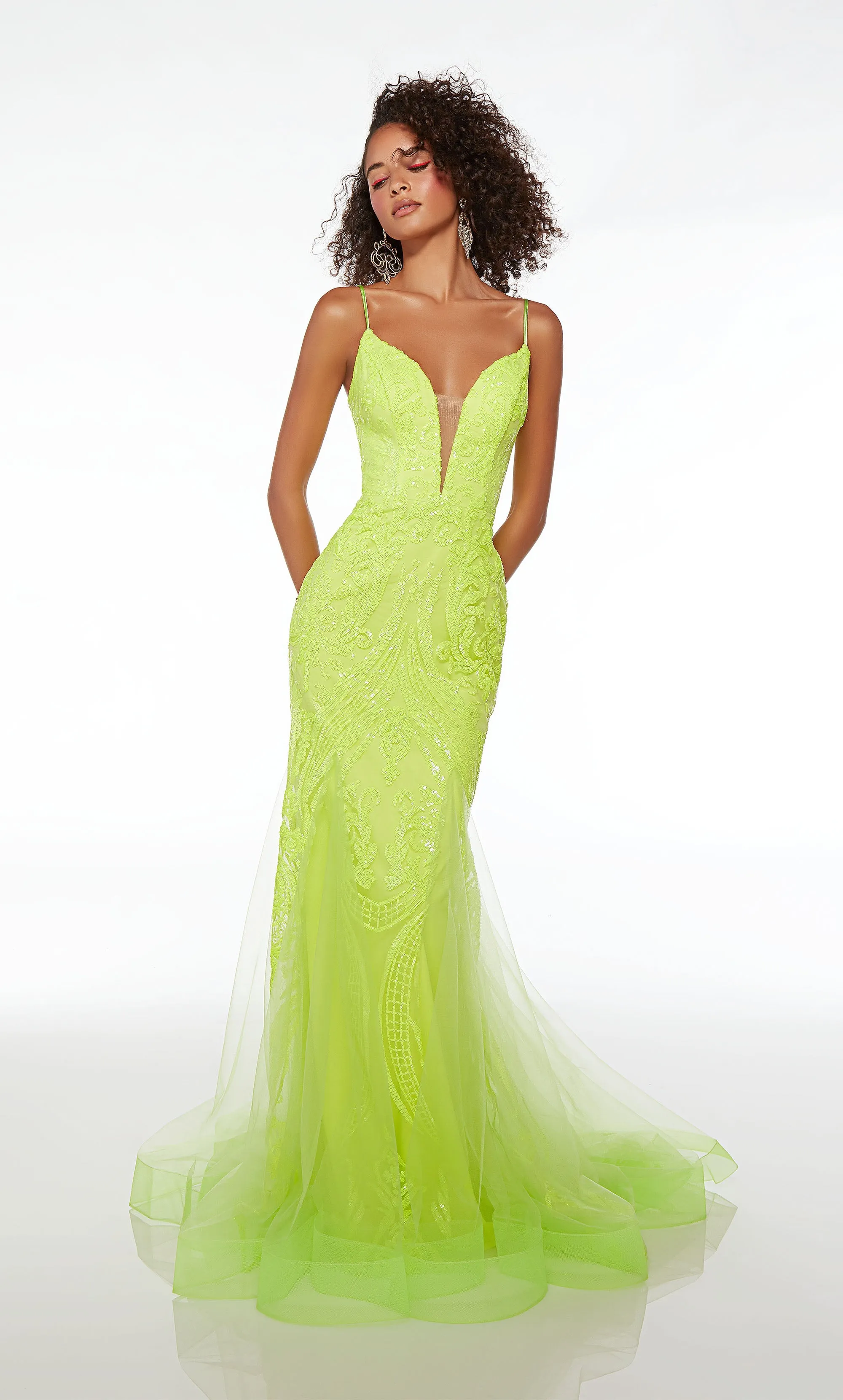 Formal Dress: 61554. Long, Plunging Neckline, Mermaid sold by Alyce Paris product image thumbnail 3