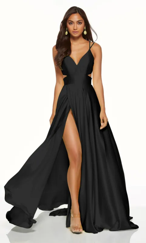 ALYCE Paris 60453 Alyce Long V-neck Elegant Flowy Dress sold by Alyce Paris