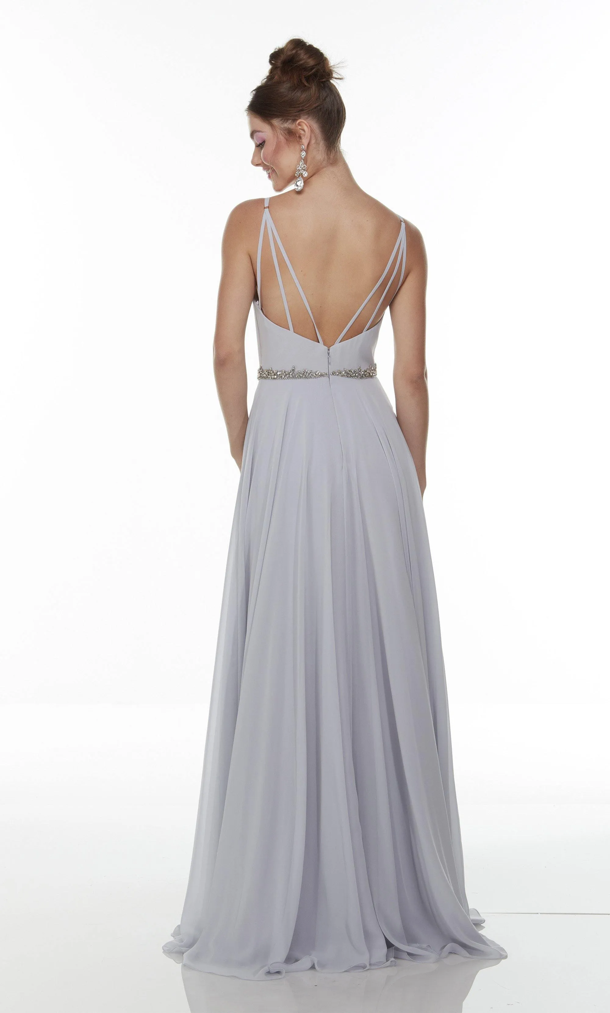 Formal Dress: 1732. Long Chiffon Dress, Plunging Neckline, Flowy sold by Alyce Paris product image thumbnail 2