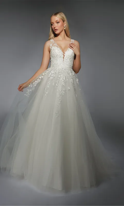 ALYCE Paris 7128 Bridal V-neck Corset Ballgown Dress sold by Alyce Paris