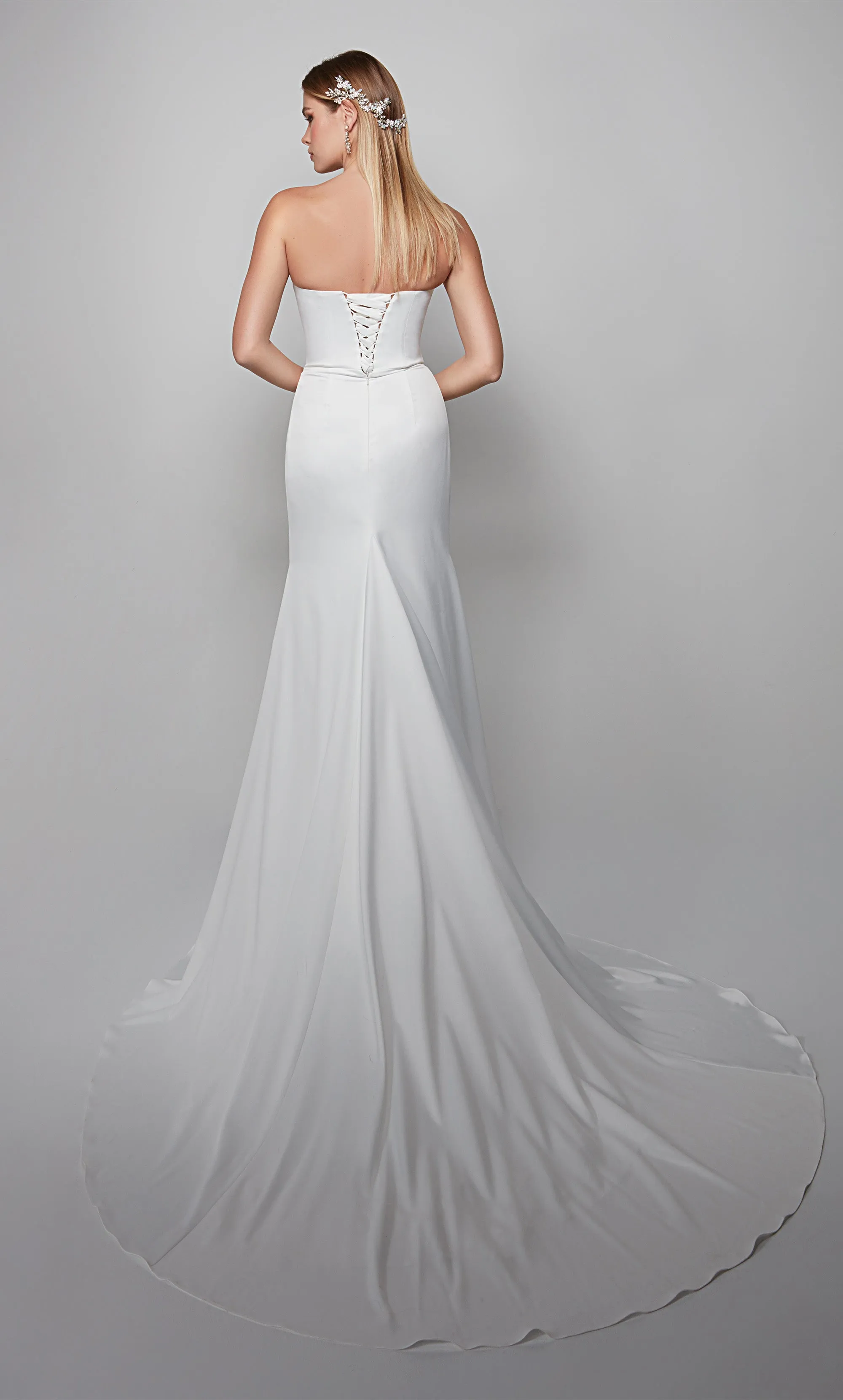 ALYCE Paris 7056 Bridal Strapless Neckline Train Straight Dress sold by Alyce Paris product image thumbnail 4