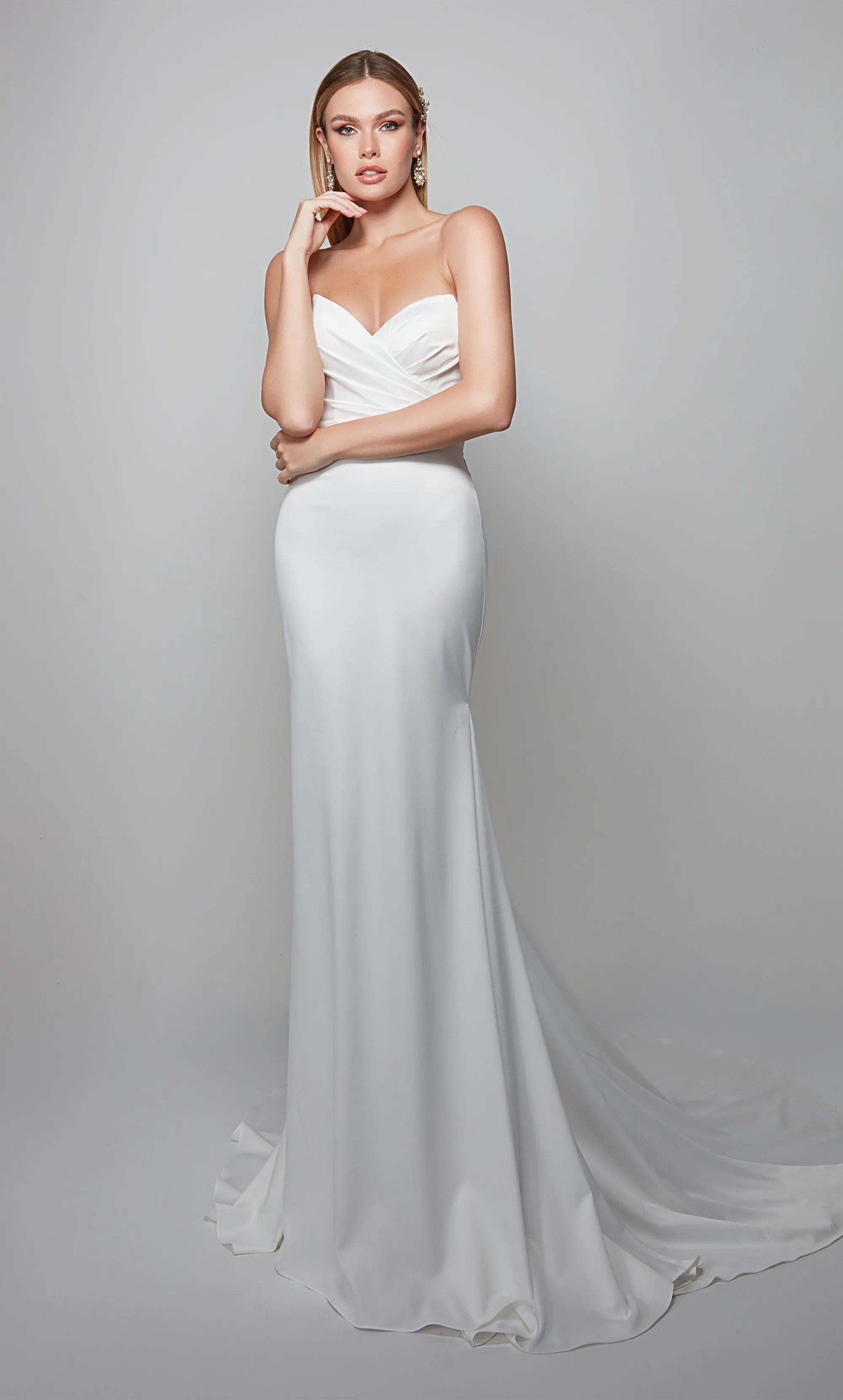 ALYCE Paris 7056 Bridal Strapless Neckline Train Straight Dress sold by Alyce Paris product image thumbnail 5