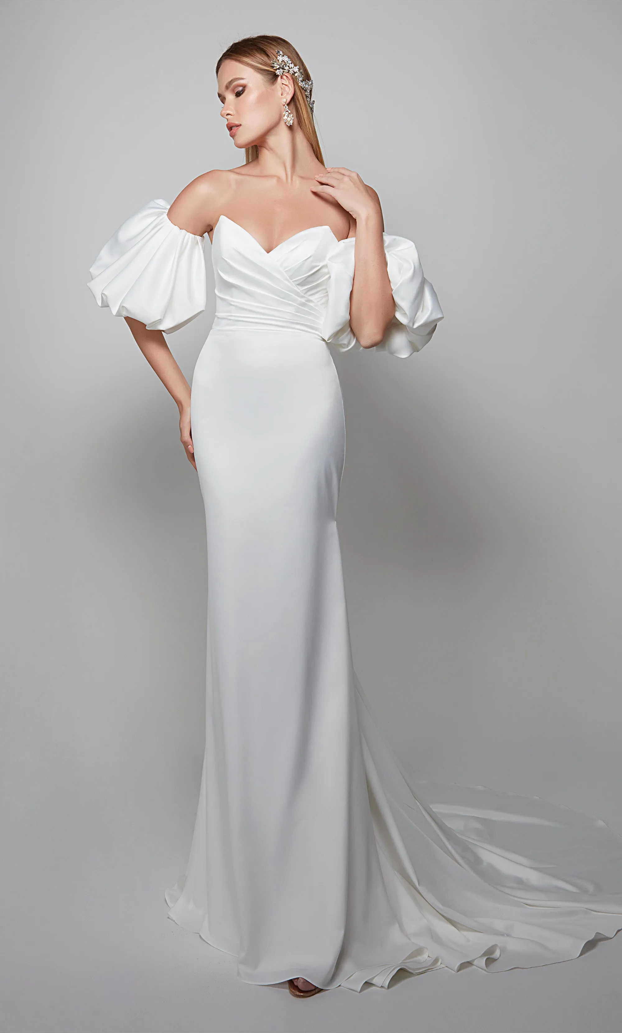 ALYCE Paris 7056 Bridal Strapless Neckline Train Straight Dress sold by Alyce Paris product image thumbnail 3
