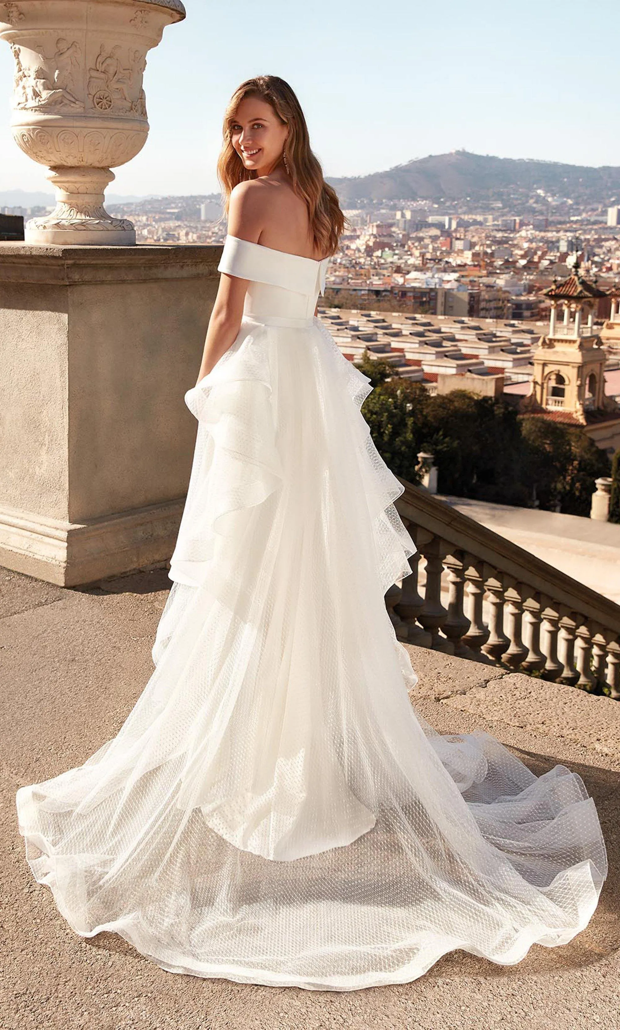 ALYCE Paris 7020 Bridal Off The Shoulder Neckline Train Straight Dress sold by Alyce Paris product image thumbnail 2