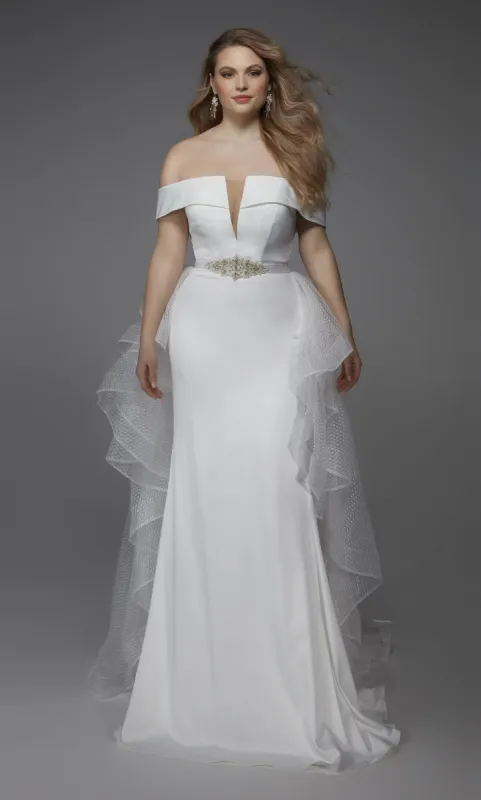 ALYCE Paris 7020 Bridal Off The Shoulder Neckline Train Straight Dress sold by Alyce Paris