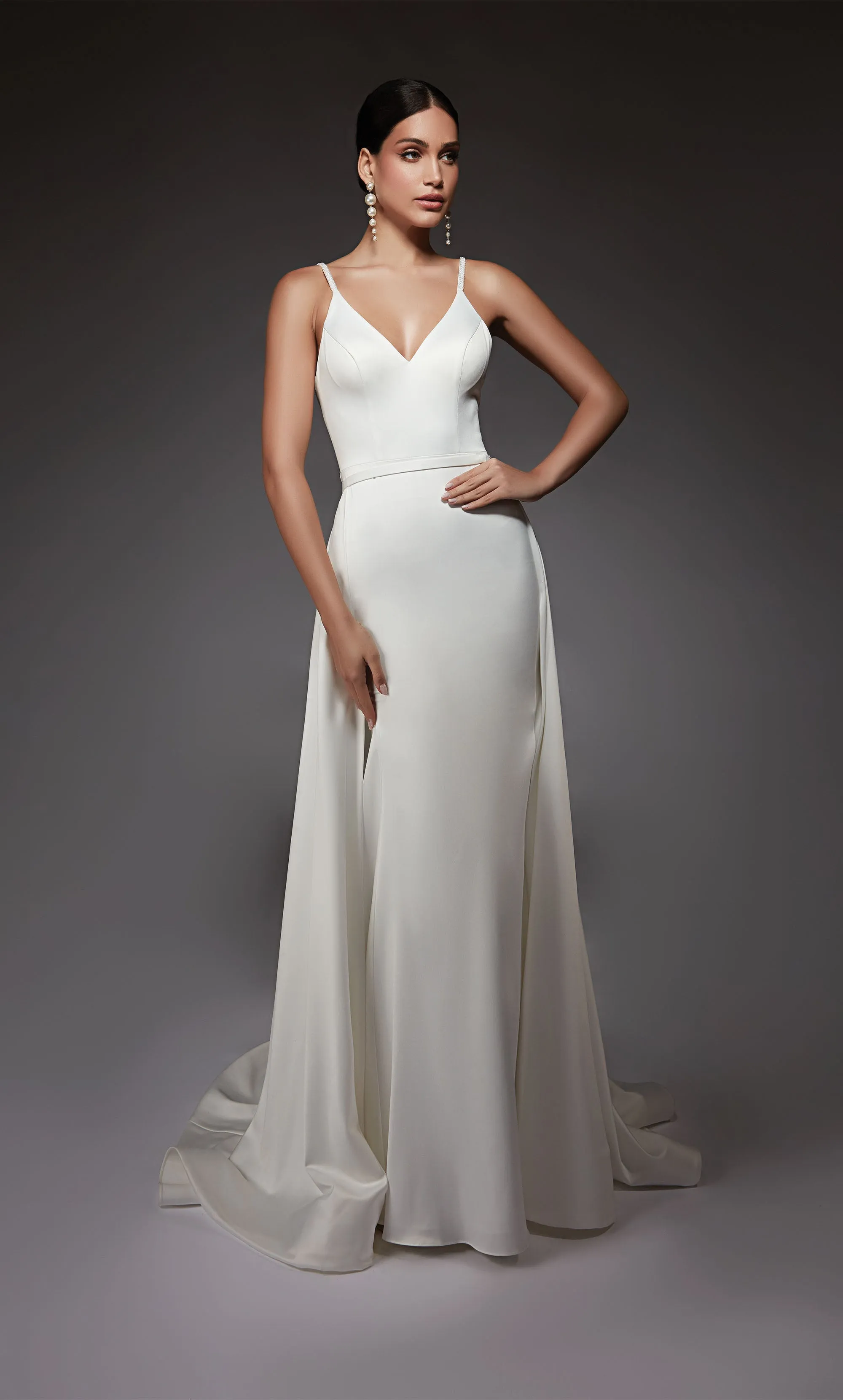ALYCE Paris 7090 Bridal V-neckline Buttons A Line Dress sold by Alyce Paris