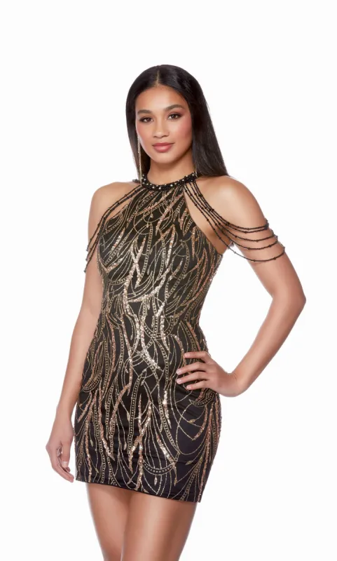 ALYCE Paris 4682 Homecoming Short High Fringe Straight Dress sold by Alyce Paris