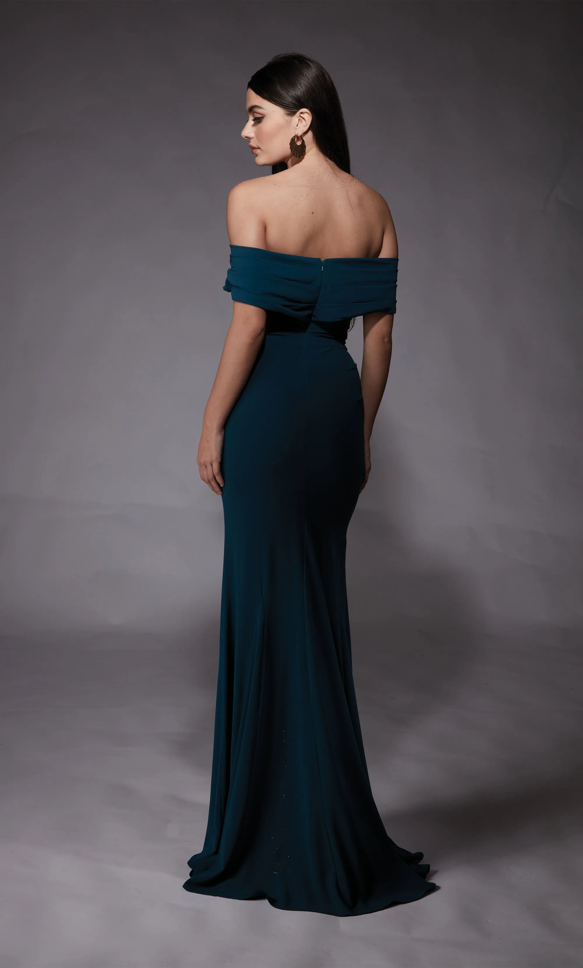 ALYCE Paris 27745 Special Occasion Off The Shoulder Neckline Modest A Line Dress sold by Alyce Paris product image thumbnail 4