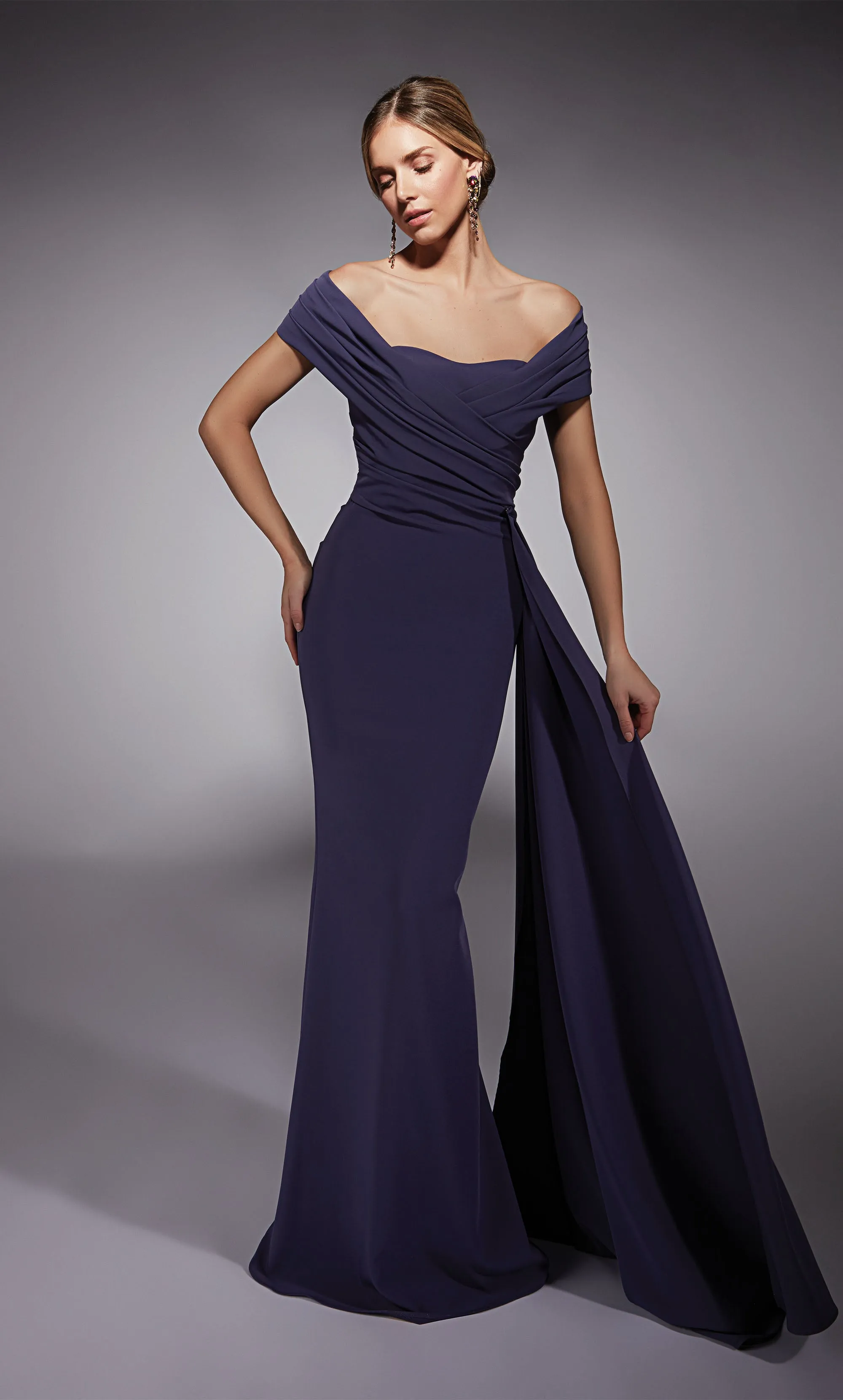 ALYCE Paris 27745 Special Occasion Off The Shoulder Neckline Modest A Line Dress sold by Alyce Paris product image thumbnail 5