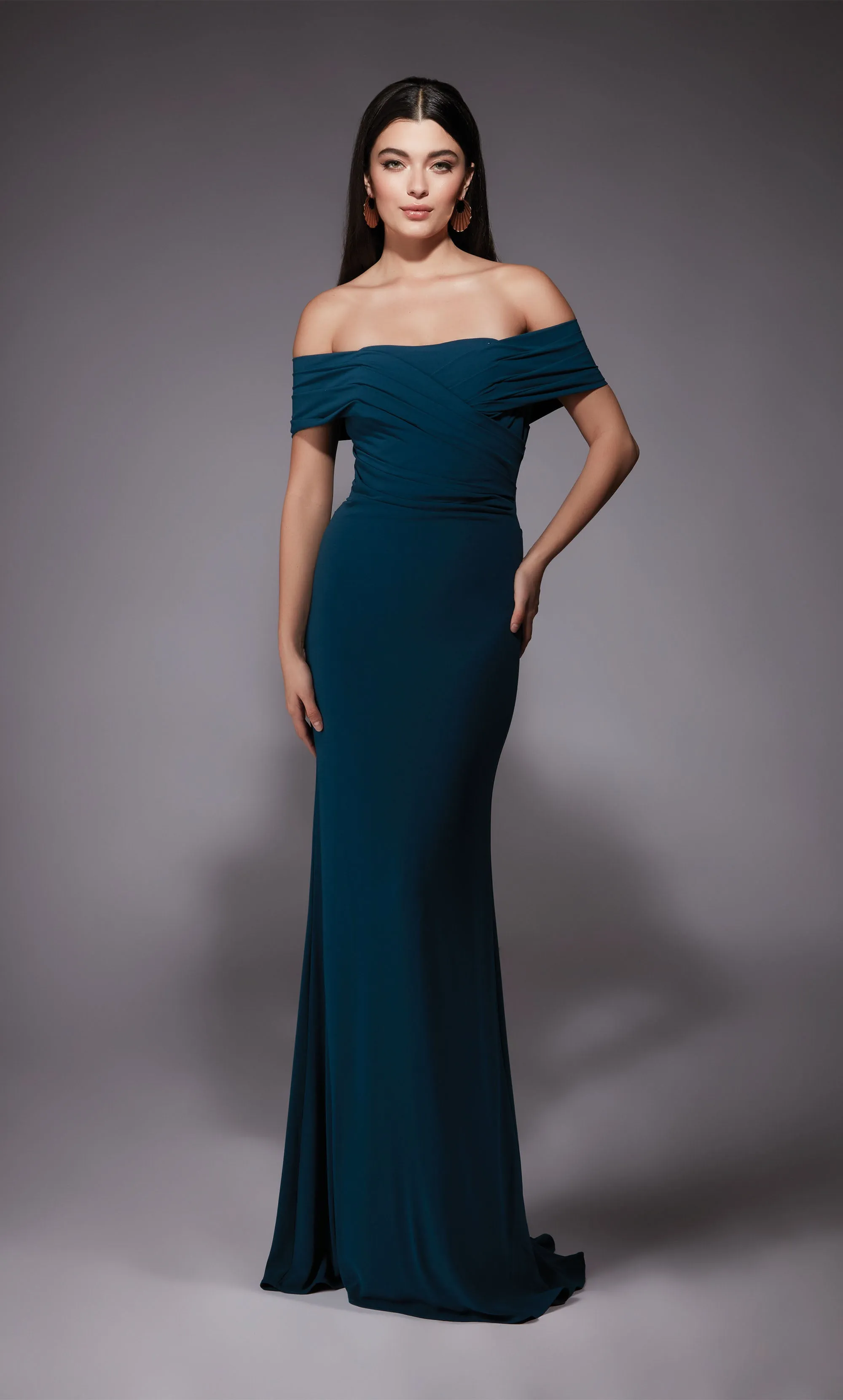 ALYCE Paris 27745 Special Occasion Off The Shoulder Neckline Modest A Line Dress sold by Alyce Paris product image thumbnail 3