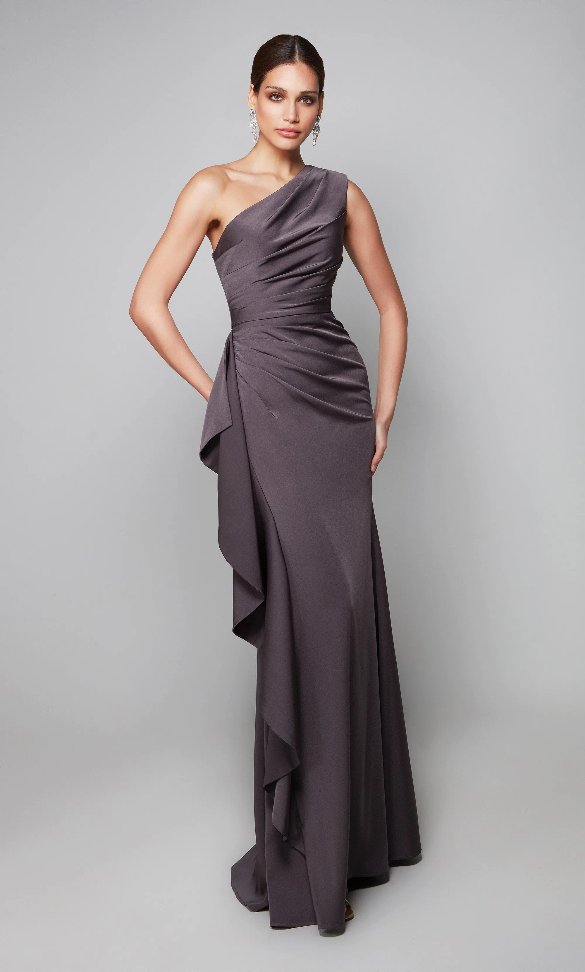 ALYCE Paris 27624 Special Occasion One Shoulder Neckline Ruched/draped Straight Dress sold by Alyce Paris product image thumbnail 3