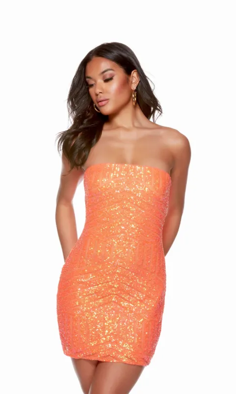 ALYCE Paris 4631 Homecoming Short Strapless Shimmery/sparkly Straight Dress sold by Alyce Paris