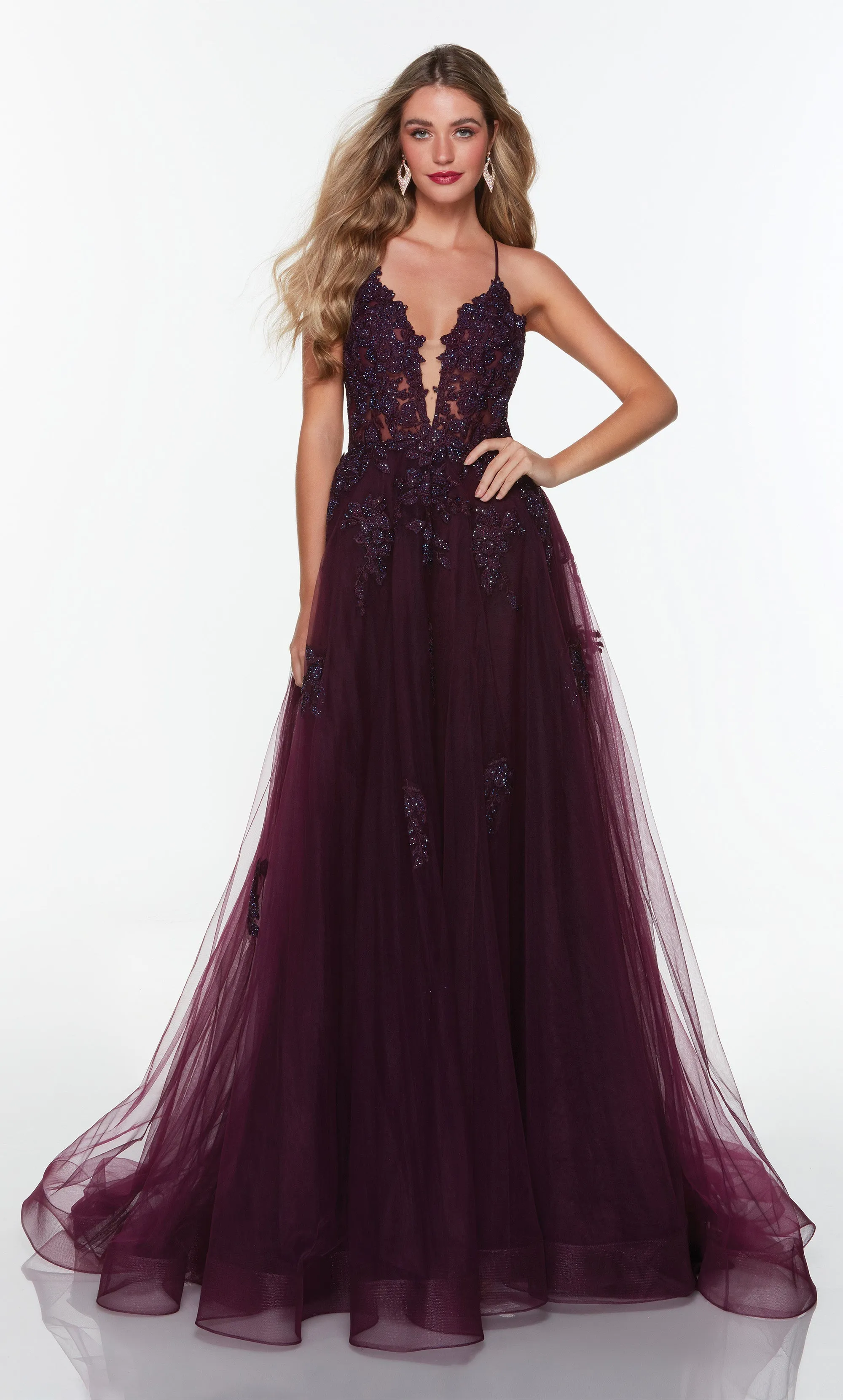 ALYCE Paris 61263 Alyce Long Plunging Neckline Slit Ballgown Dress sold by Alyce Paris