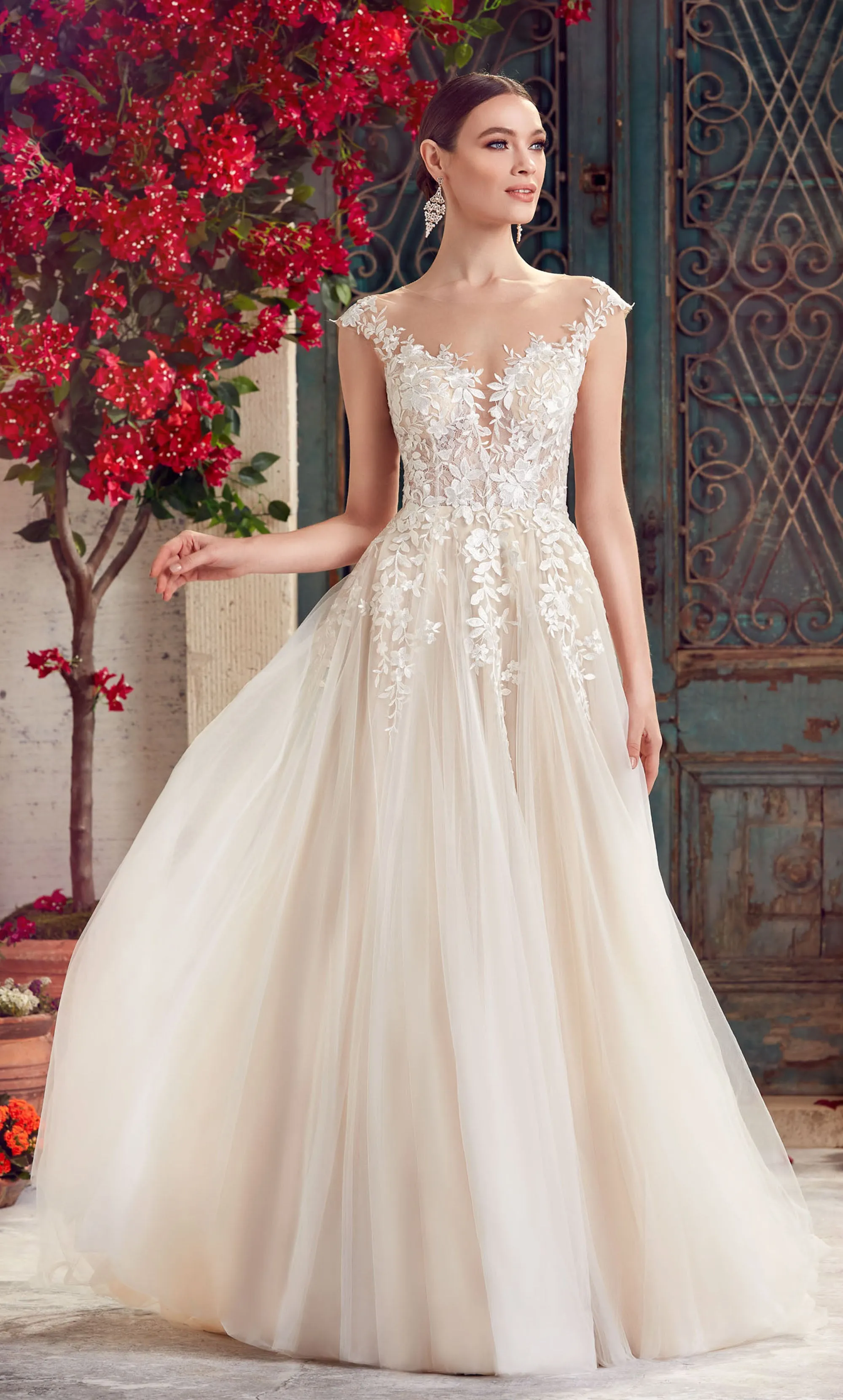 ALYCE Paris 5090 Bridal Plunging Neckline Illusion A Line Dress sold by Alyce Paris