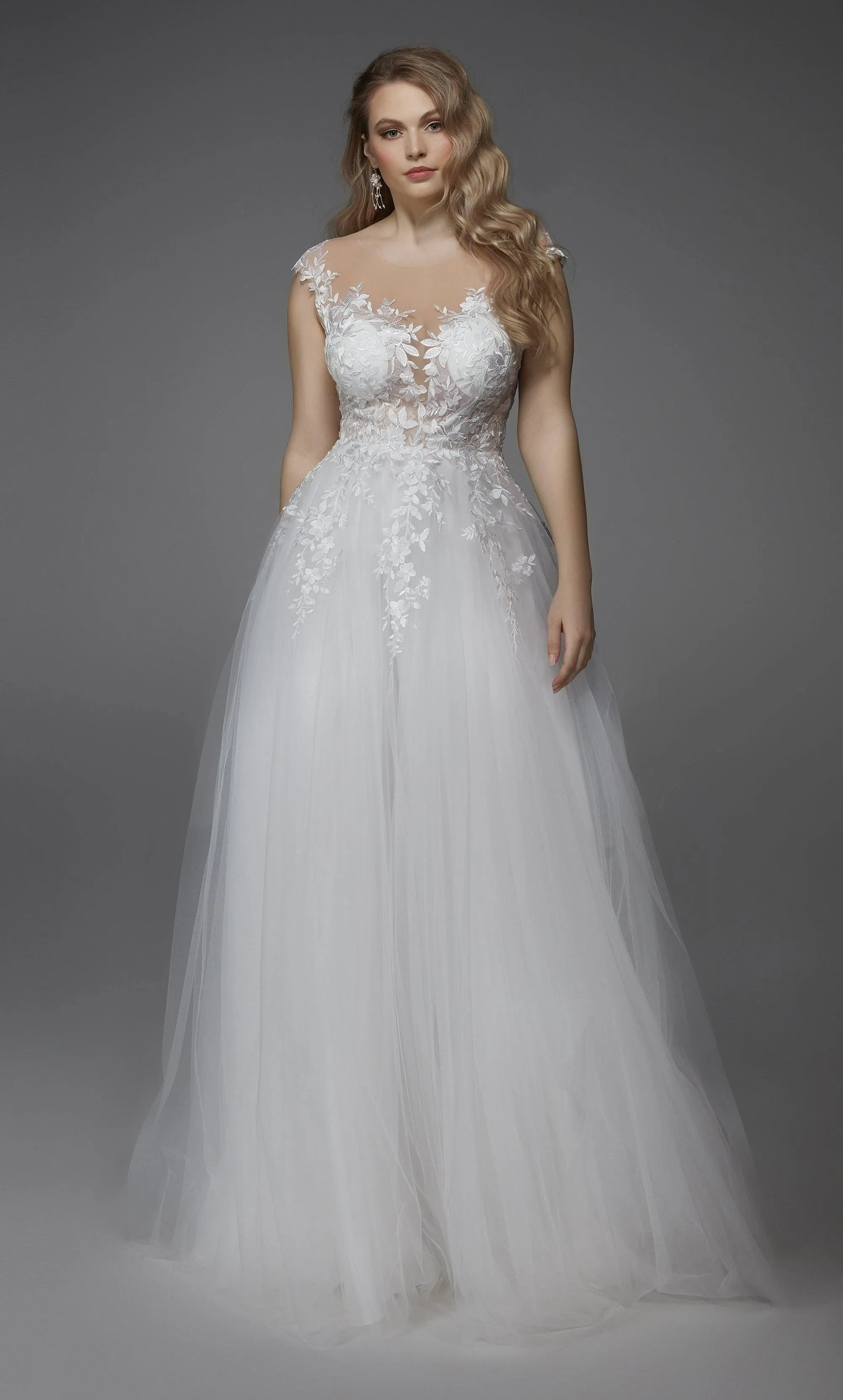 ALYCE Paris 5090 Bridal Plunging Neckline Illusion A Line Dress sold by Alyce Paris product image thumbnail 5