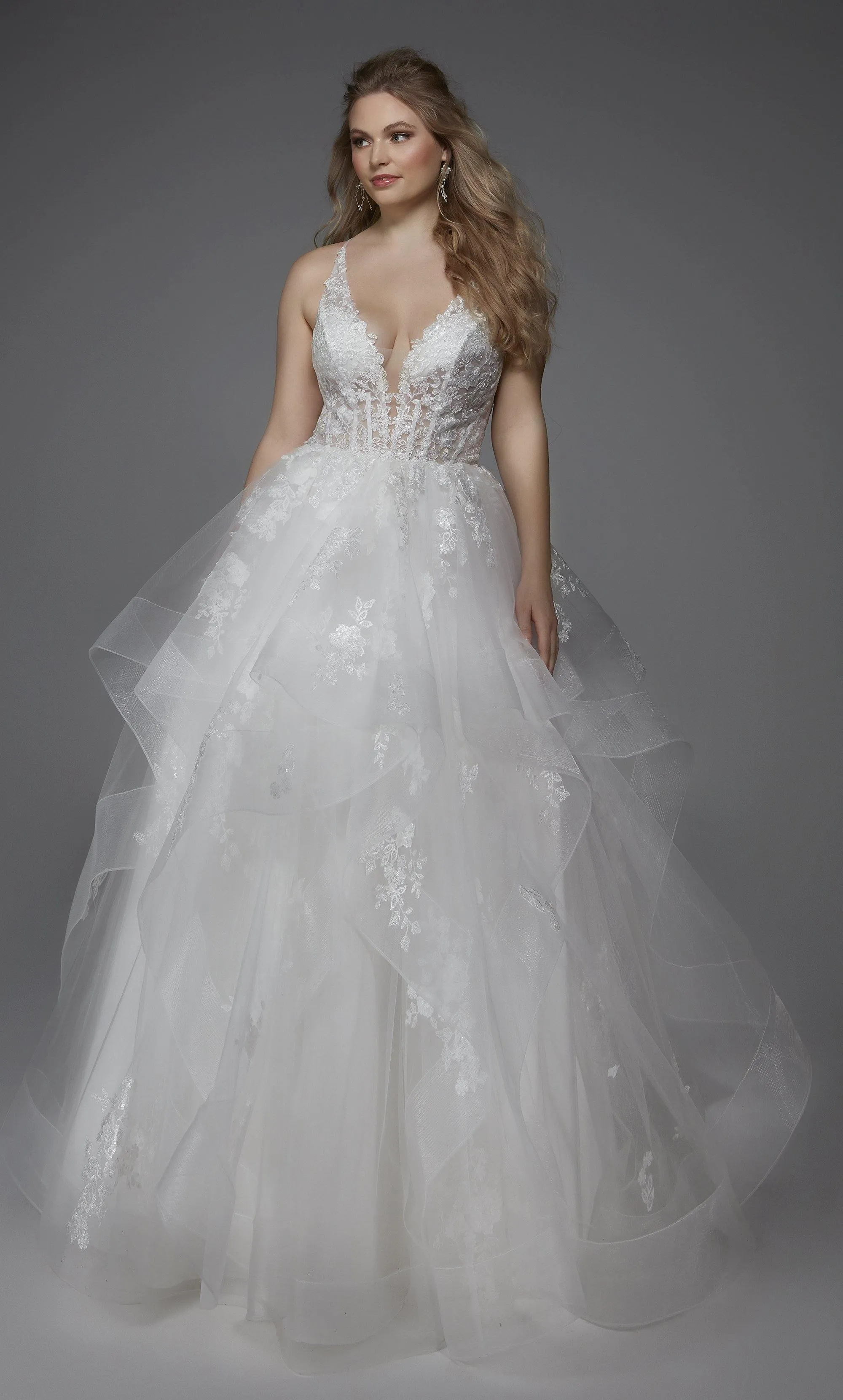 ALYCE Paris 60903 Alyce Long Plunging Ruffles Ballgown Dress sold by Alyce Paris product image thumbnail 3