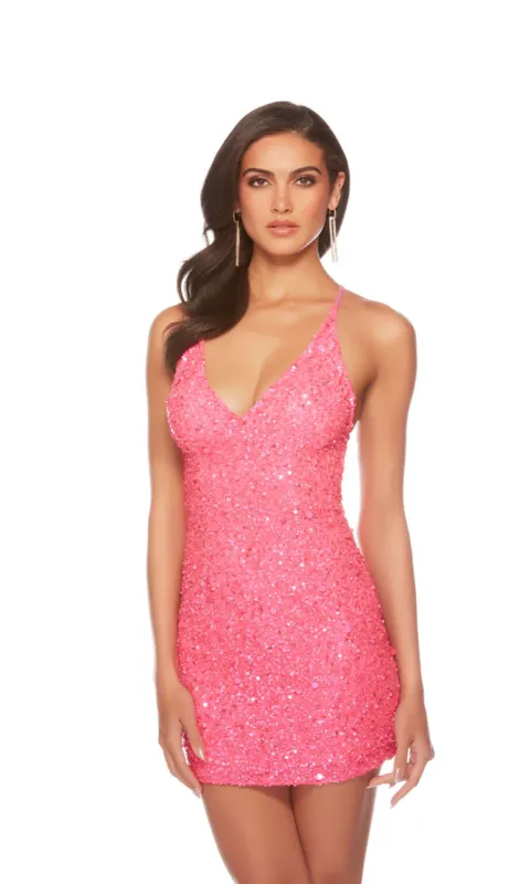 ALYCE Paris 84001 V-neck Embellished Straight Dress sold by Alyce Paris