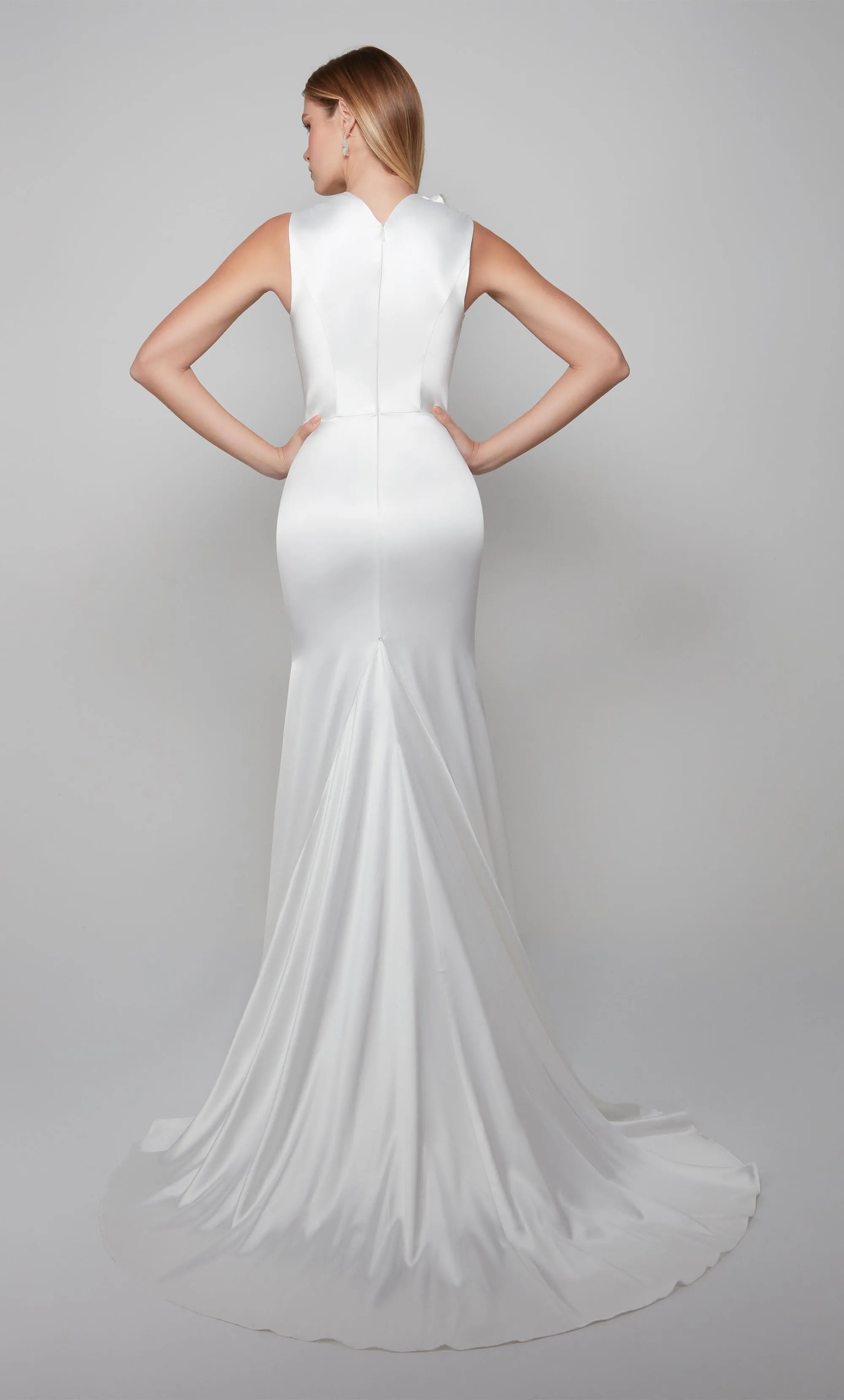 ALYCE Paris 7067 Bridal High Neckline Train Straight Dress sold by Alyce Paris product image thumbnail 5