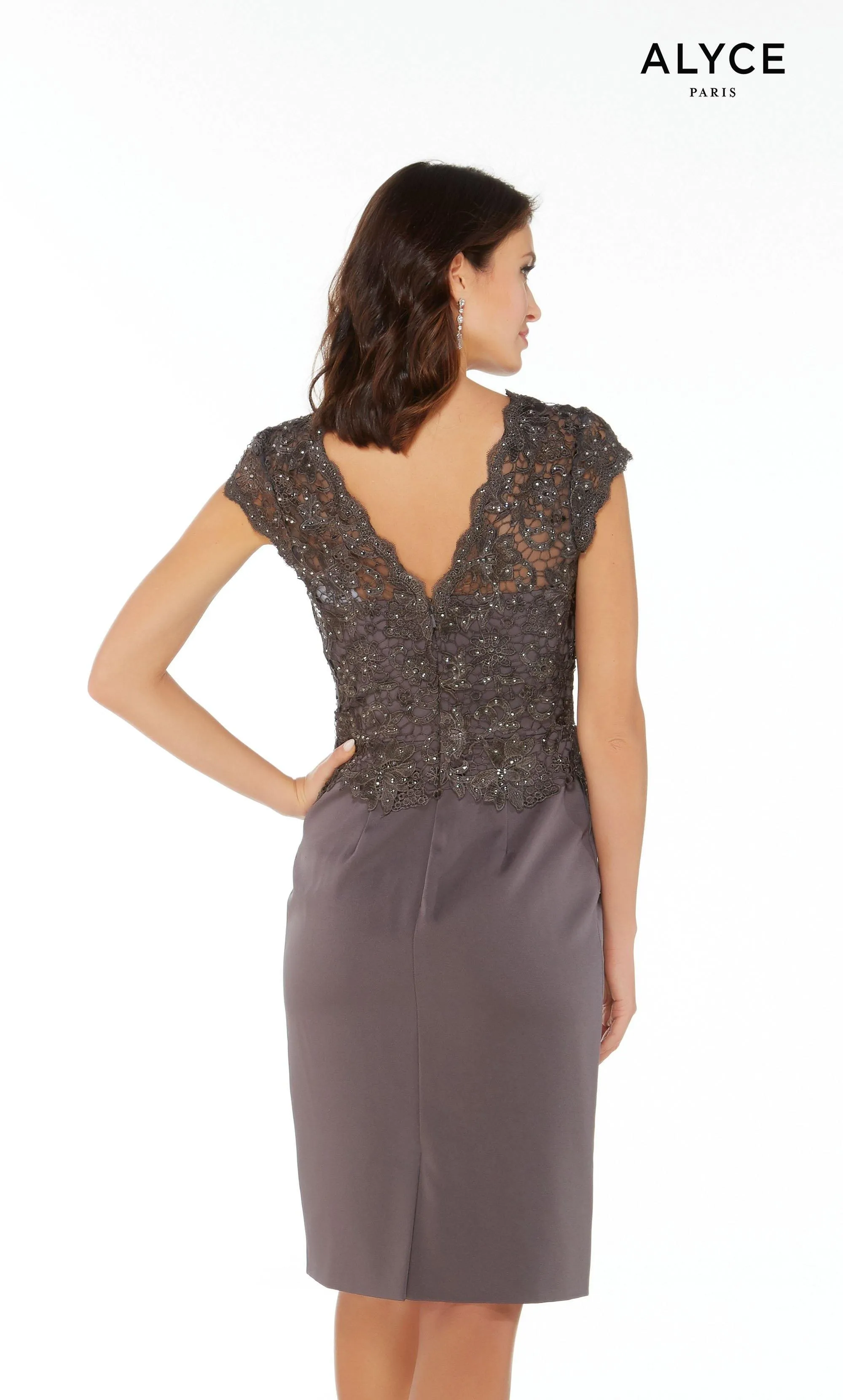ALYCE Paris 27441 Special Occasion V-neckline Shimmery/sparkly Straight Dress sold by Alyce Paris product image thumbnail 4