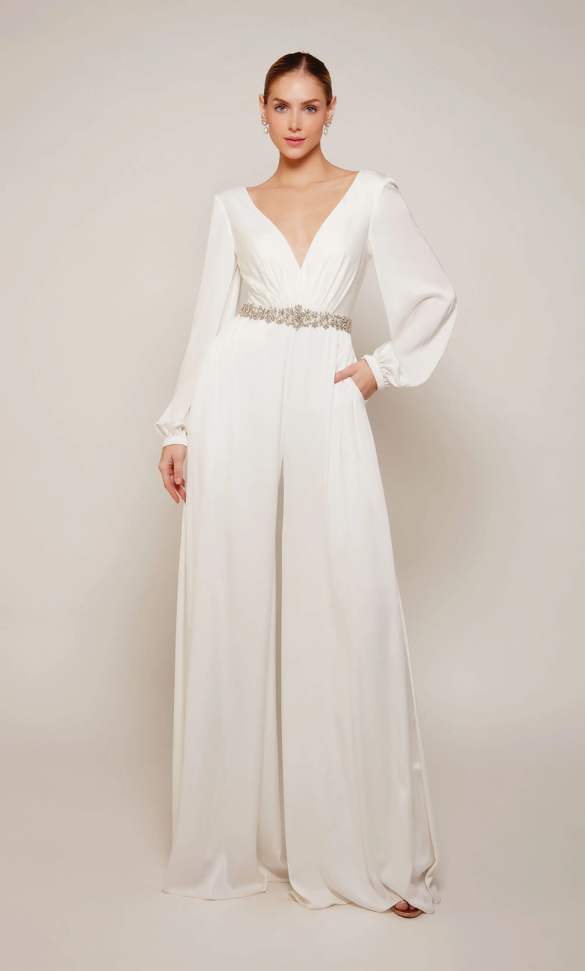 ALYCE Paris 70031 Bridal V-neckline Embellished Jumpsuit Dress sold by Alyce Paris product image thumbnail 4