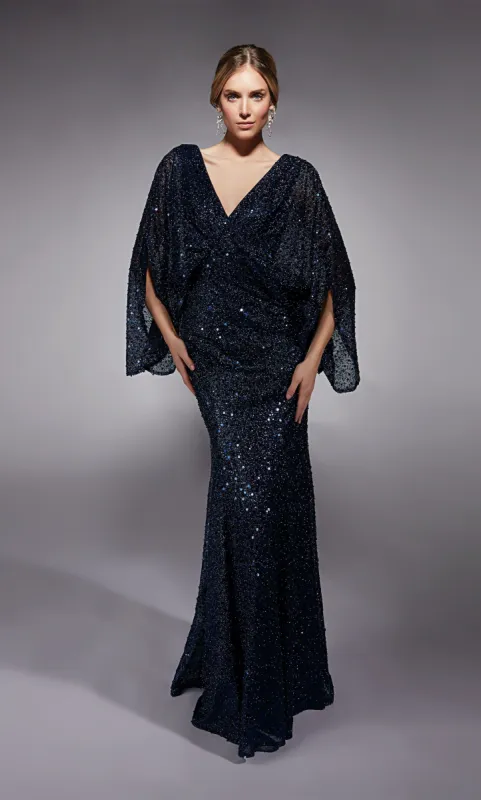 Formal Dress: 27773. Long, V-neck, Straight, V Shaped Back sold by Alyce Paris