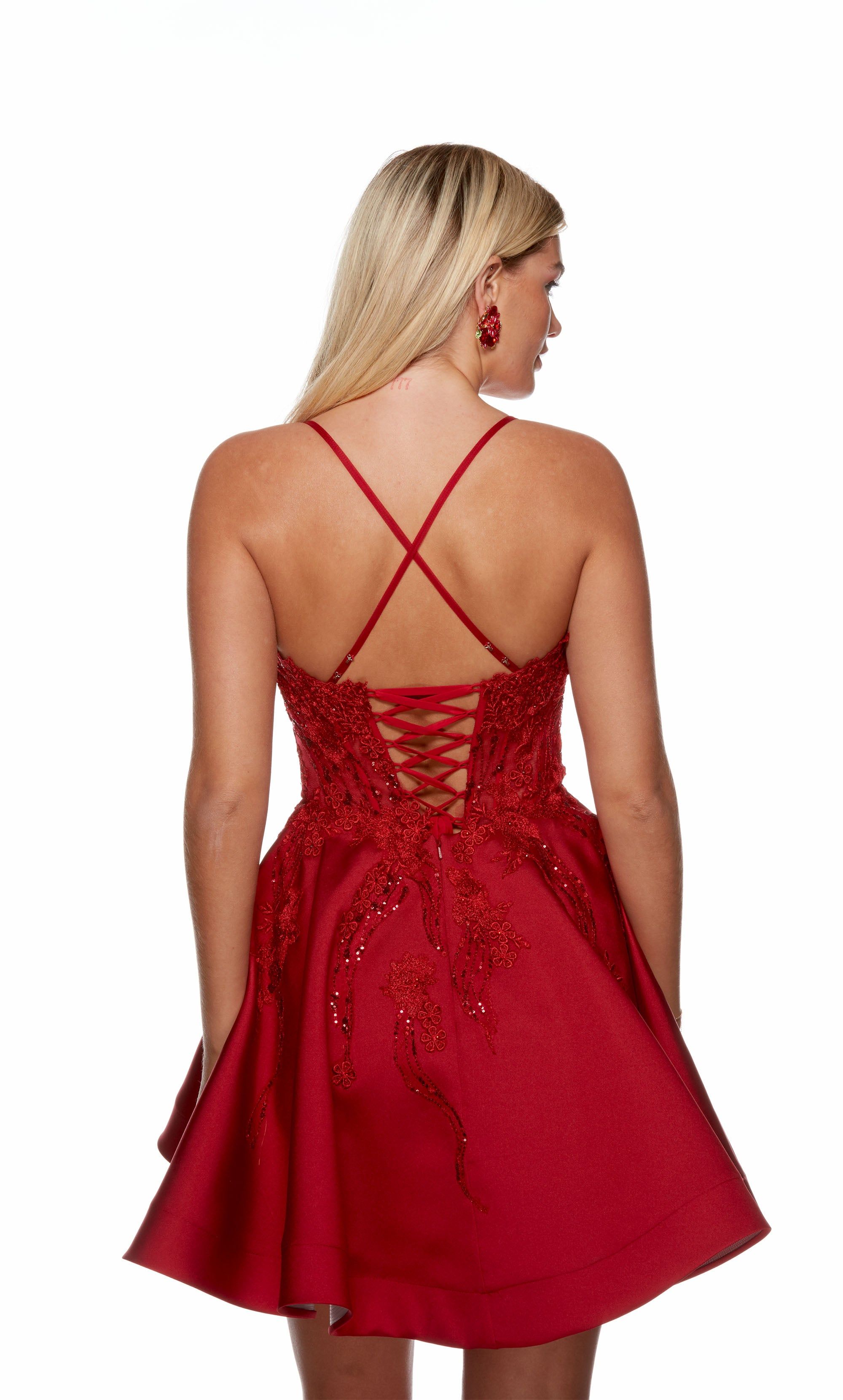 Formal Dress: 3117. Short, Scoop Neck, A-line, Lace-up Back sold by Alyce Paris product image thumbnail 2