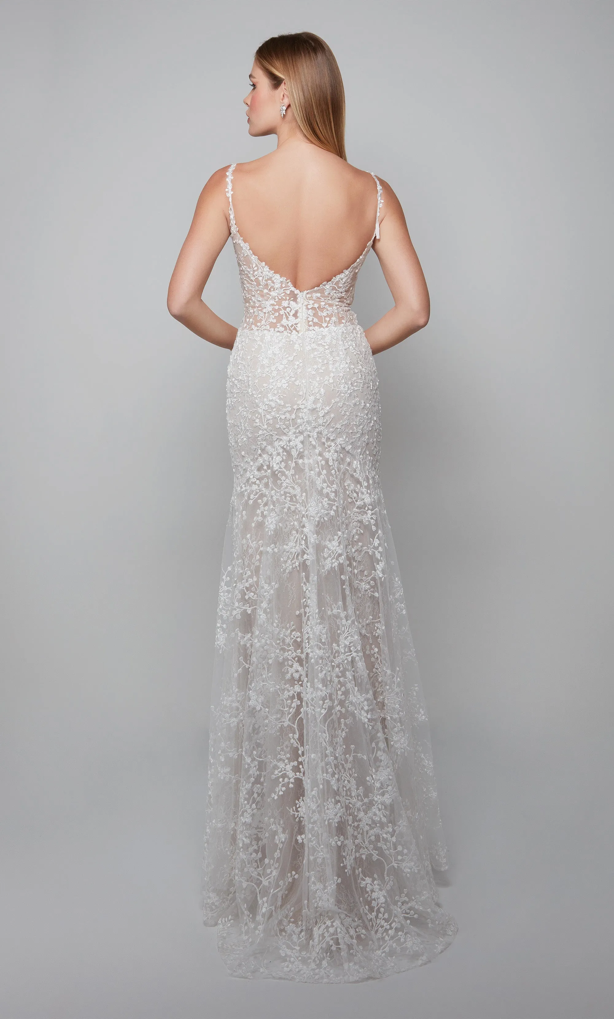 ALYCE Paris 7077 Bridal Plunging Neckline Train Mermaid Dress sold by Alyce Paris product image thumbnail 5