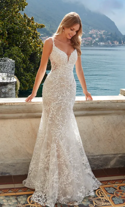 ALYCE Paris 7077 Bridal Plunging Neckline Train Mermaid Dress sold by Alyce Paris