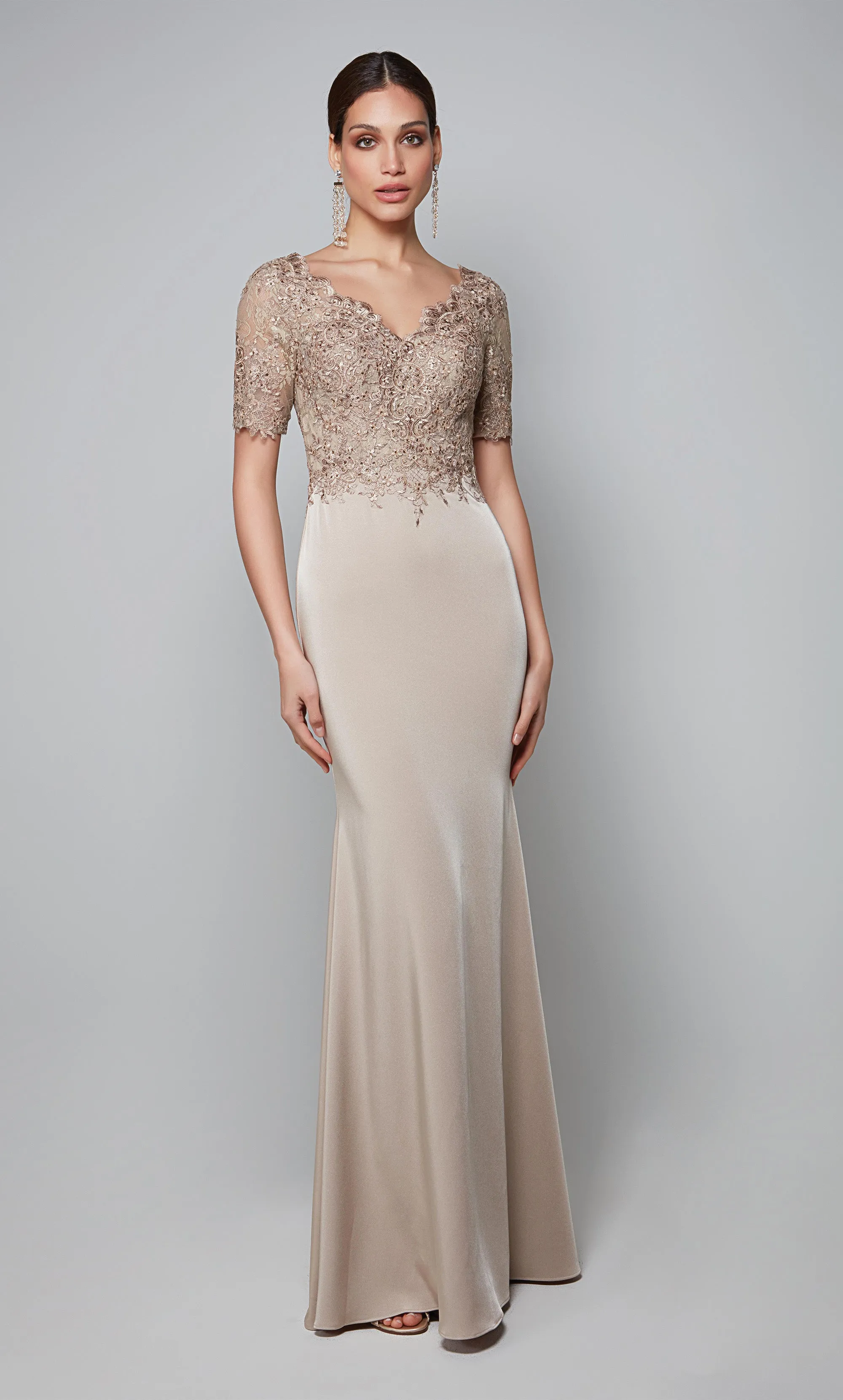 Formal Dress: 27615. Long, V-neck, Straight, V Shaped Back sold by Alyce Paris product image thumbnail 4