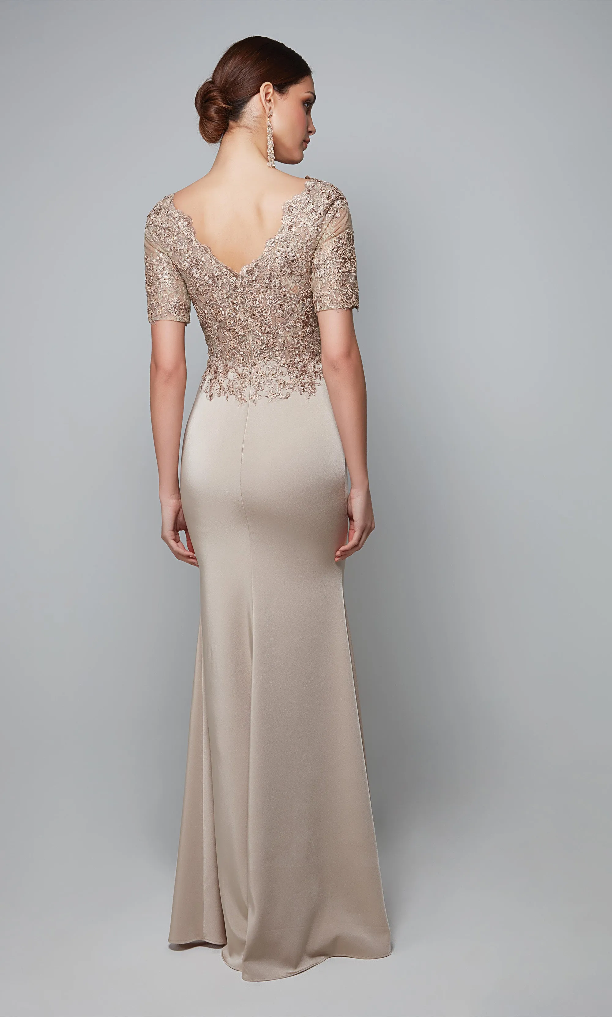 Formal Dress: 27615. Long, V-neck, Straight, V Shaped Back sold by Alyce Paris product image thumbnail 2