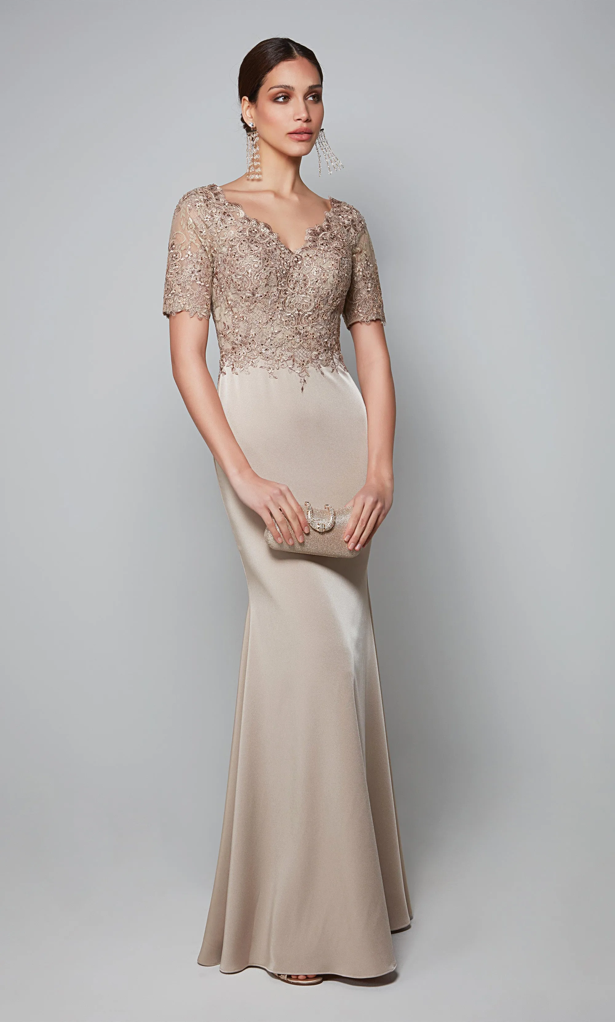 Formal Dress: 27615. Long, V-neck, Straight, V Shaped Back sold by Alyce Paris product image thumbnail 3