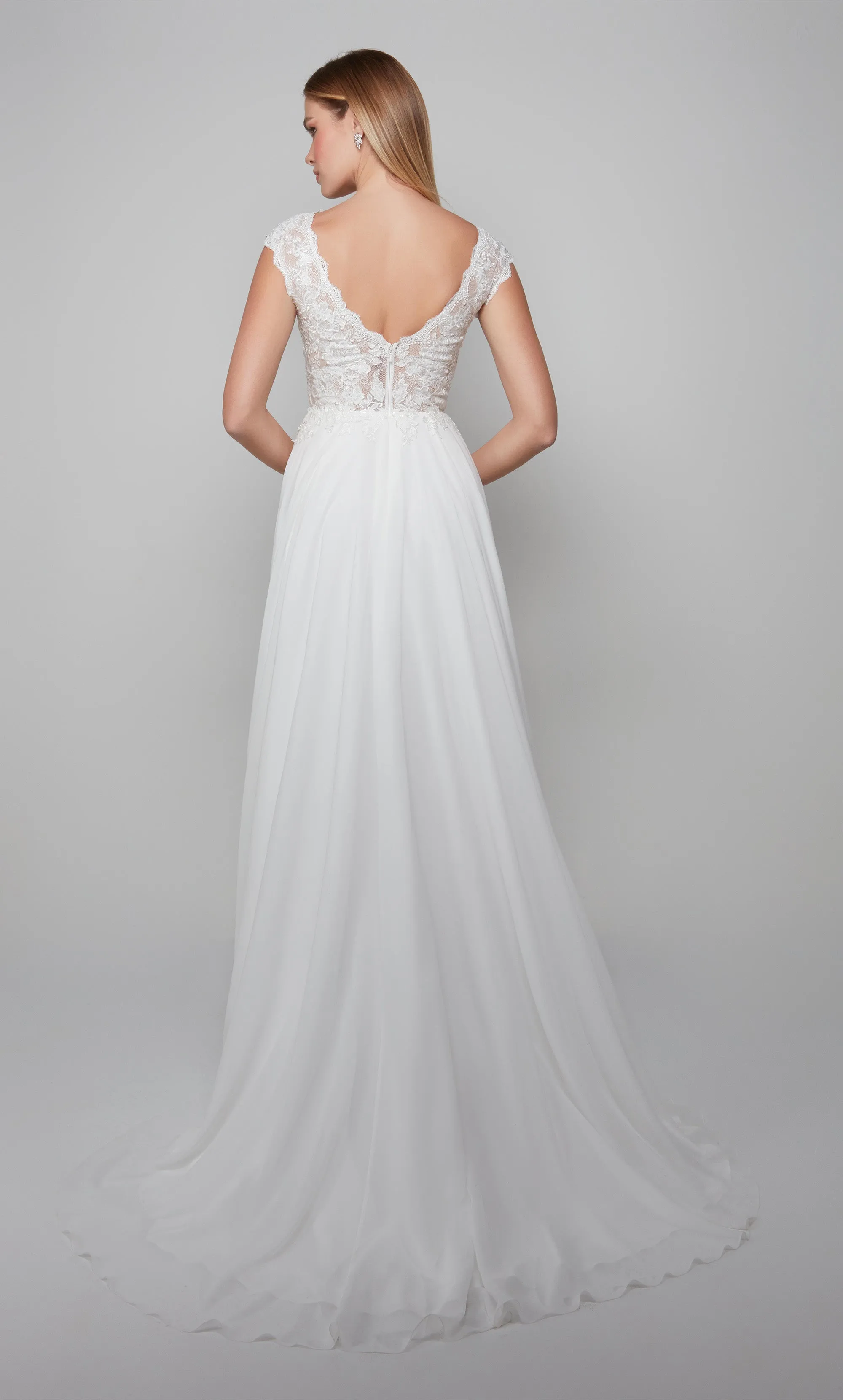 ALYCE Paris 7073 Bridal Illusion Neckline Illusion A Line Dress sold by Alyce Paris product image thumbnail 2