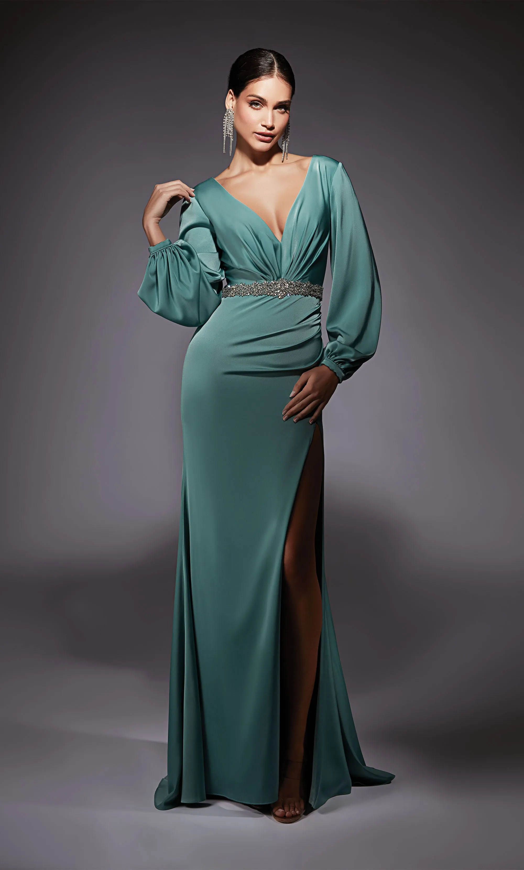ALYCE Paris 27696 Special Occasion V-neckline Train A Line Dress sold by Alyce Paris