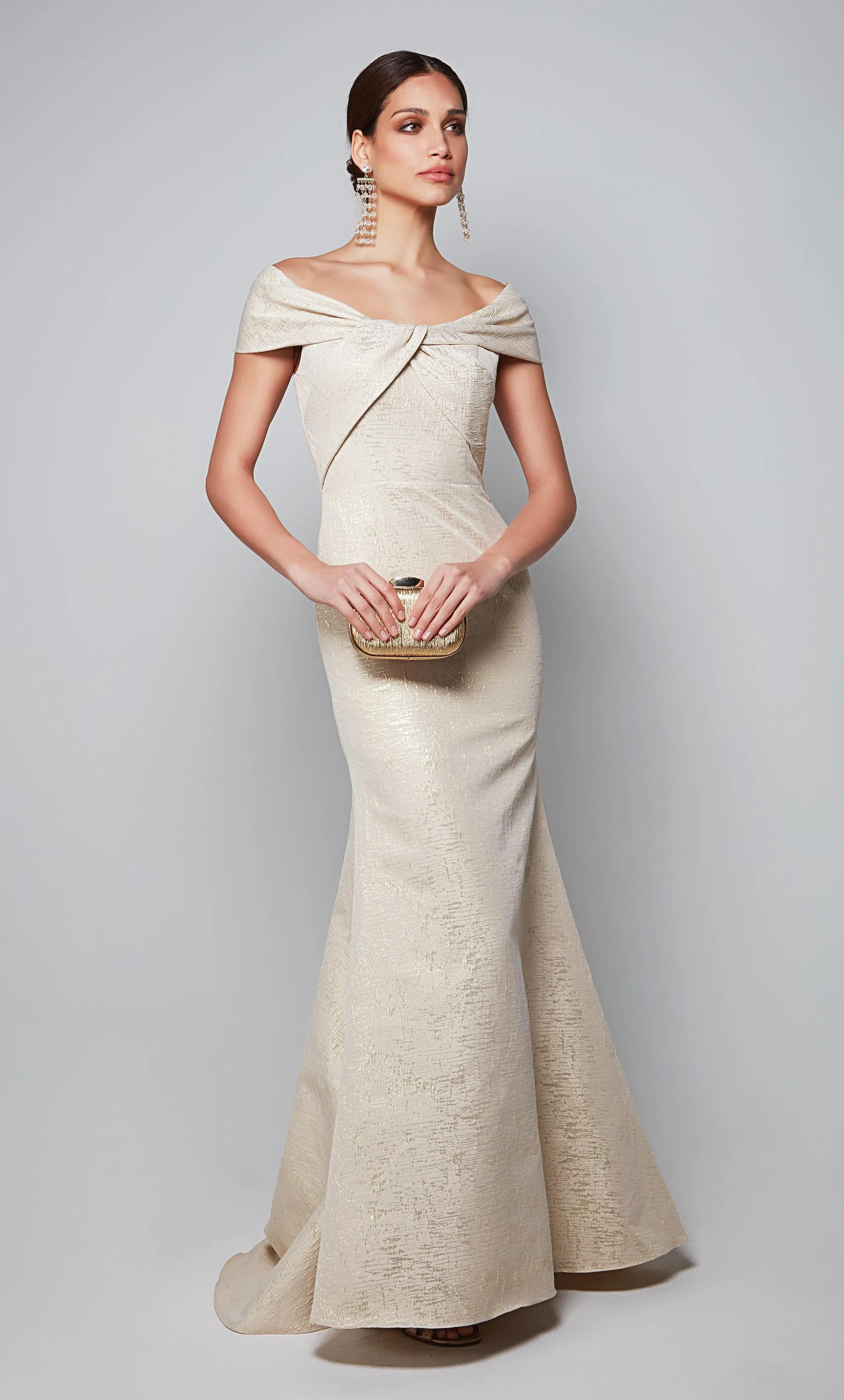 ALYCE Paris 27613 Special Occasion Off The Shoulder Neckline Train Straight Dress sold by Alyce Paris product image thumbnail 4