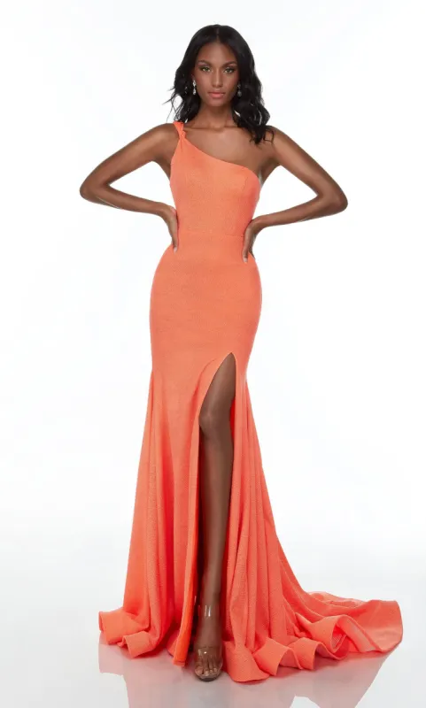 Formal Dress: 61158. Long Body Con Dresses, One Shoulder, Fit N Flare sold by Alyce Paris