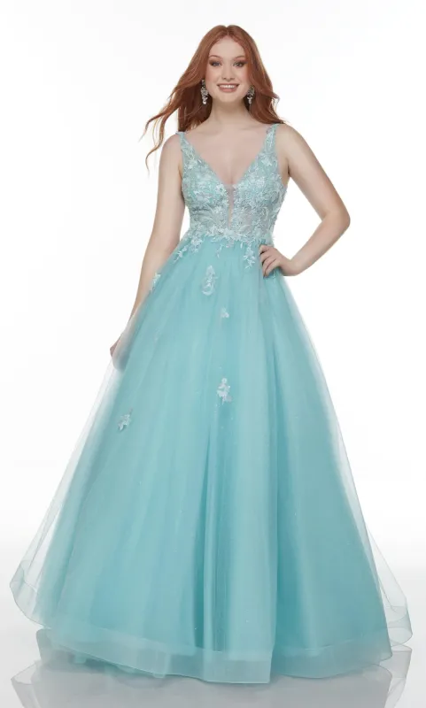 Formal Dress: 61105. Long Backless Dress, Plunging Neckline, Ballgown sold by Alyce Paris